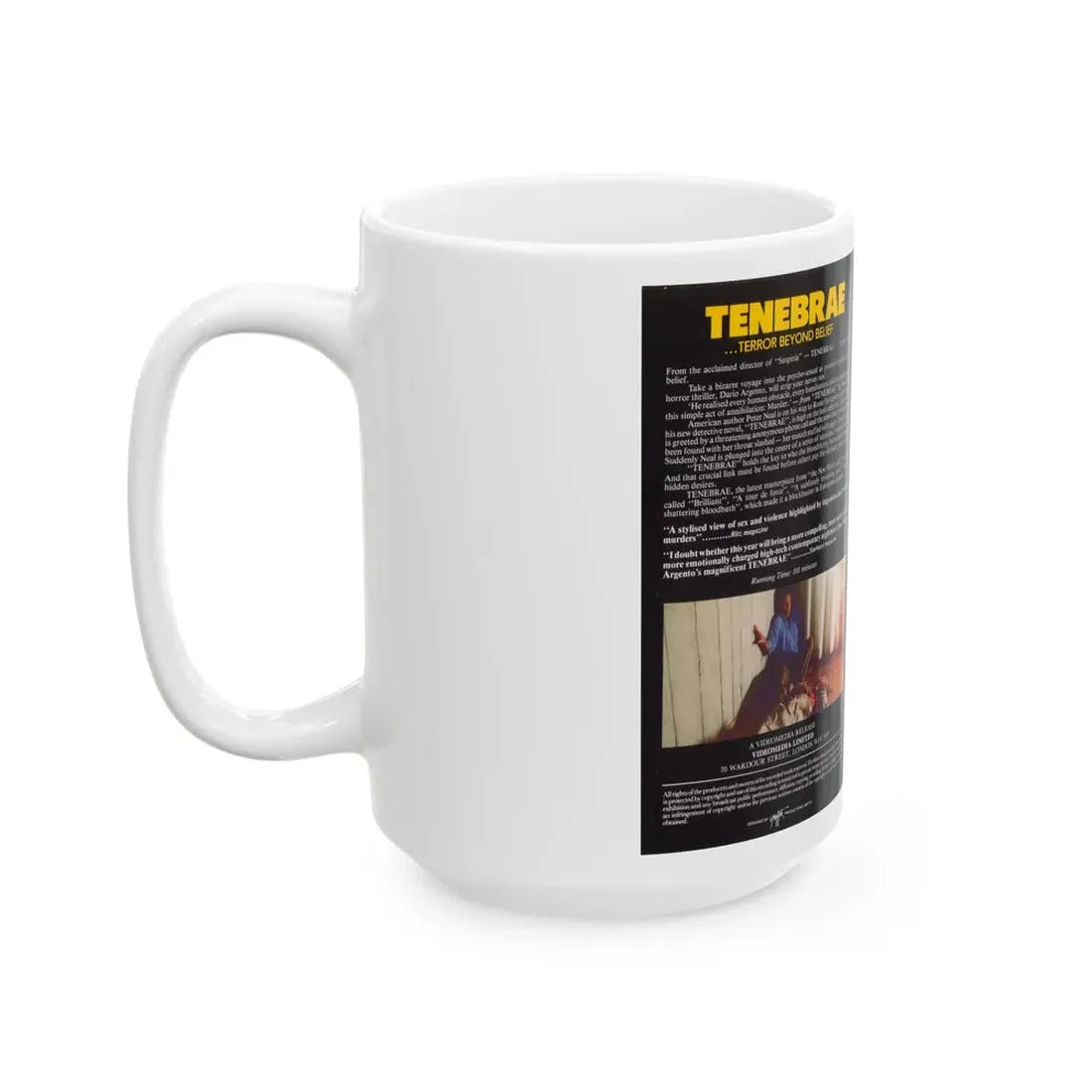 TENEBRAE TERROR BEYOND BELIEF (VHS COVER) - White Coffee Mug - Go Mug Yourself
