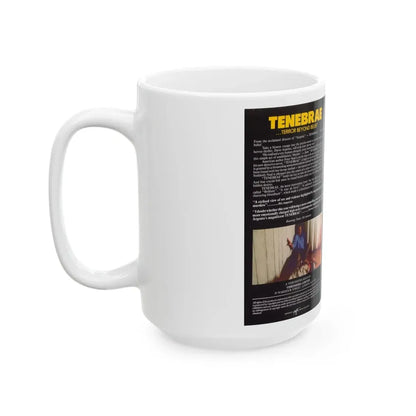 TENEBRAE TERROR BEYOND BELIEF (VHS COVER) - White Coffee Mug - Go Mug Yourself
