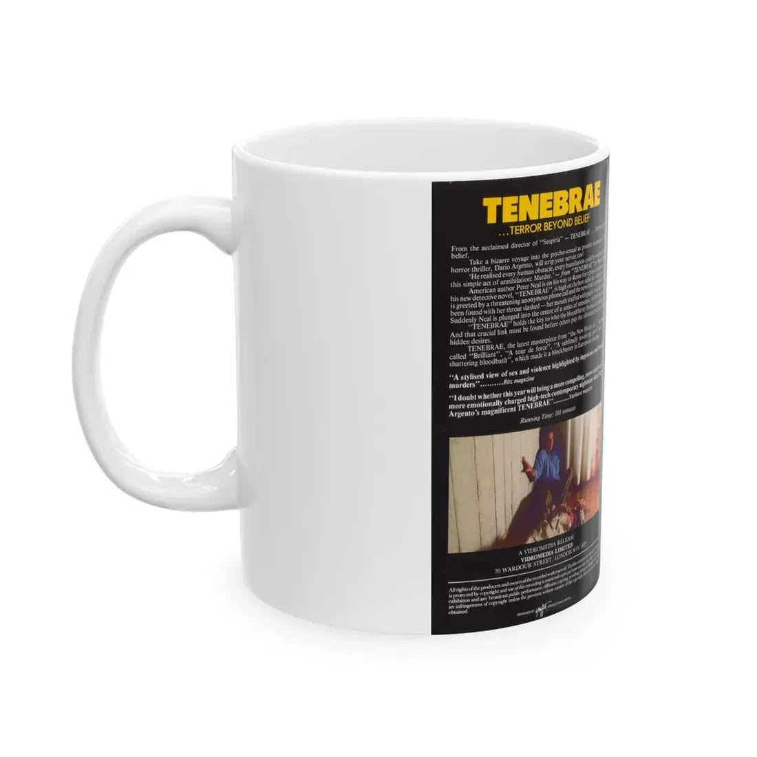 TENEBRAE (VHS COVER) - White Coffee Mug - Go Mug Yourself