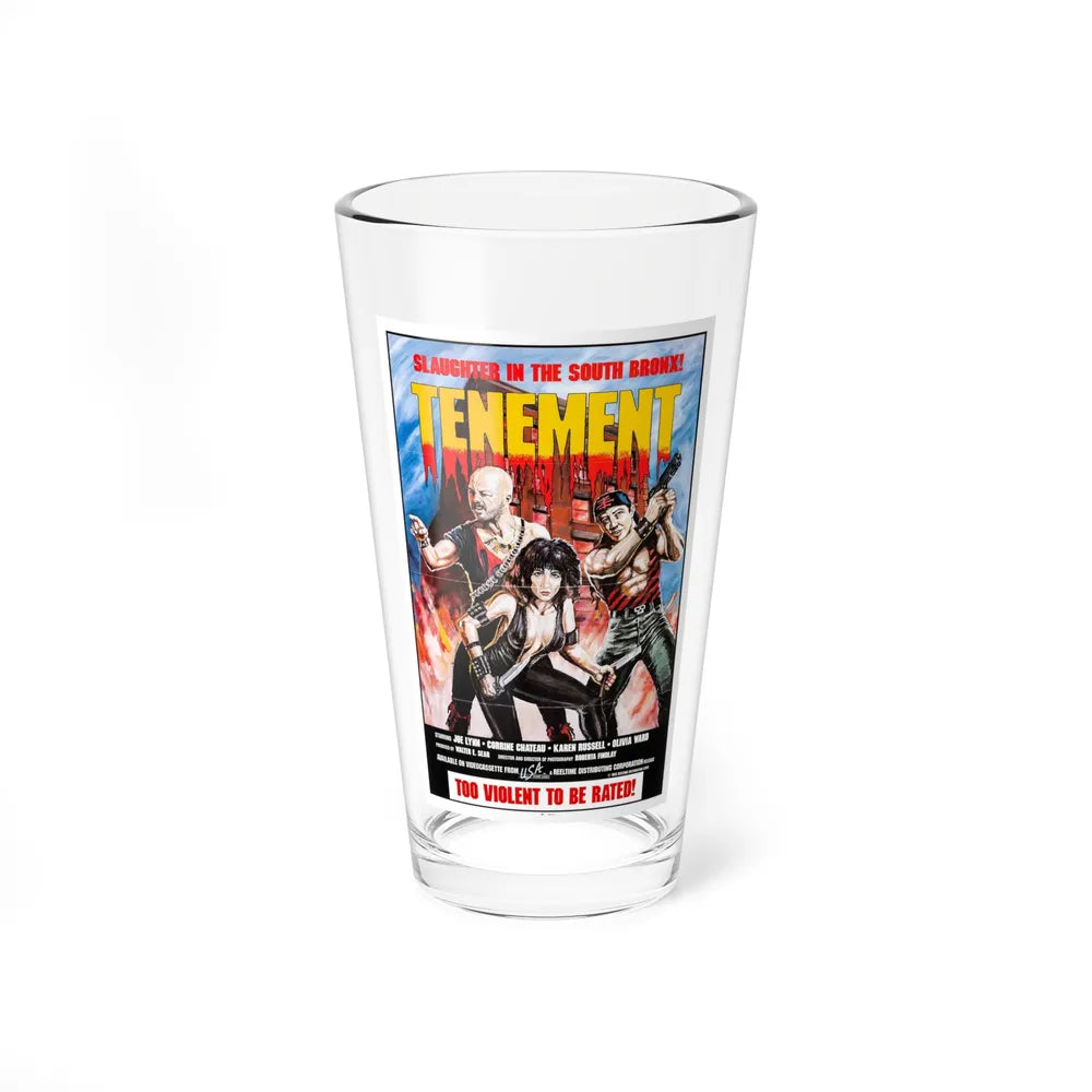 TENEMENT (GAME OF SURVIVAL) 1985 Movie Poster - Pint Glass 16oz-16oz-Go Mug Yourself