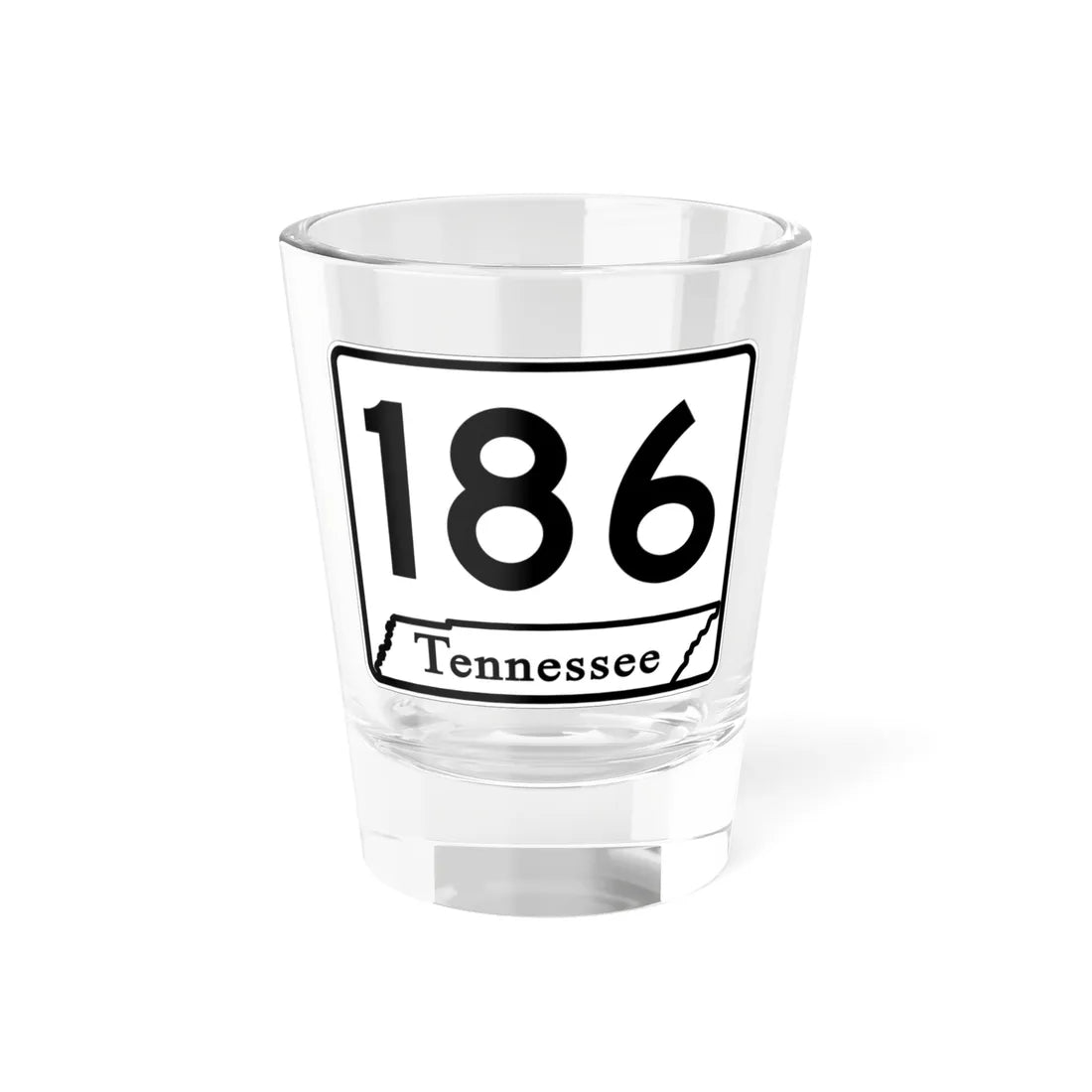 Tennessee 186 (Tennessee) (Road Sign) Shot Glass 1.5oz 1.5oz - Go Mug Yourself