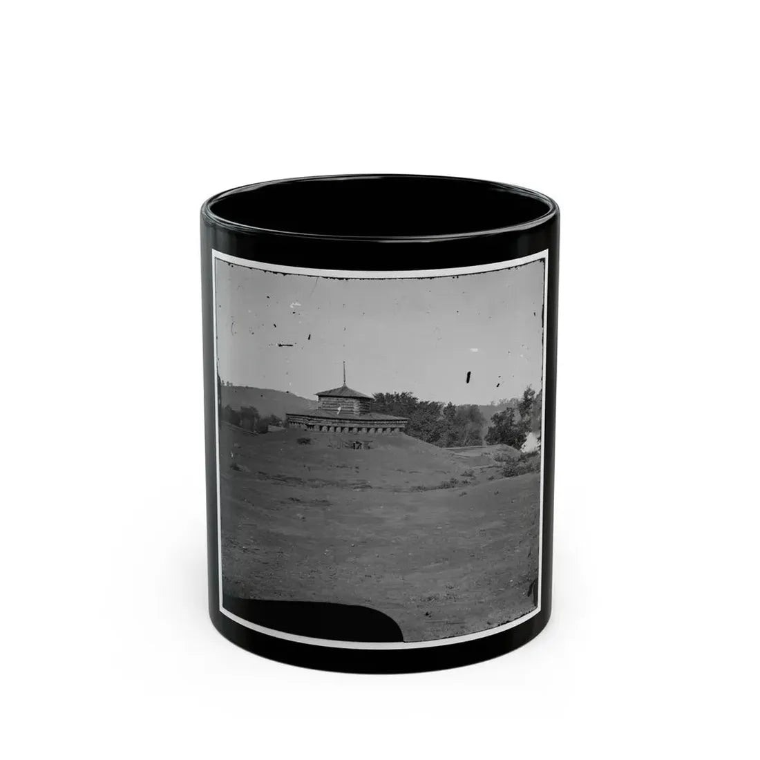 Tennessee River.  Blockhouse On The Bank (U.S. Civil War) Black Coffee Mug 11oz - Go Mug Yourself