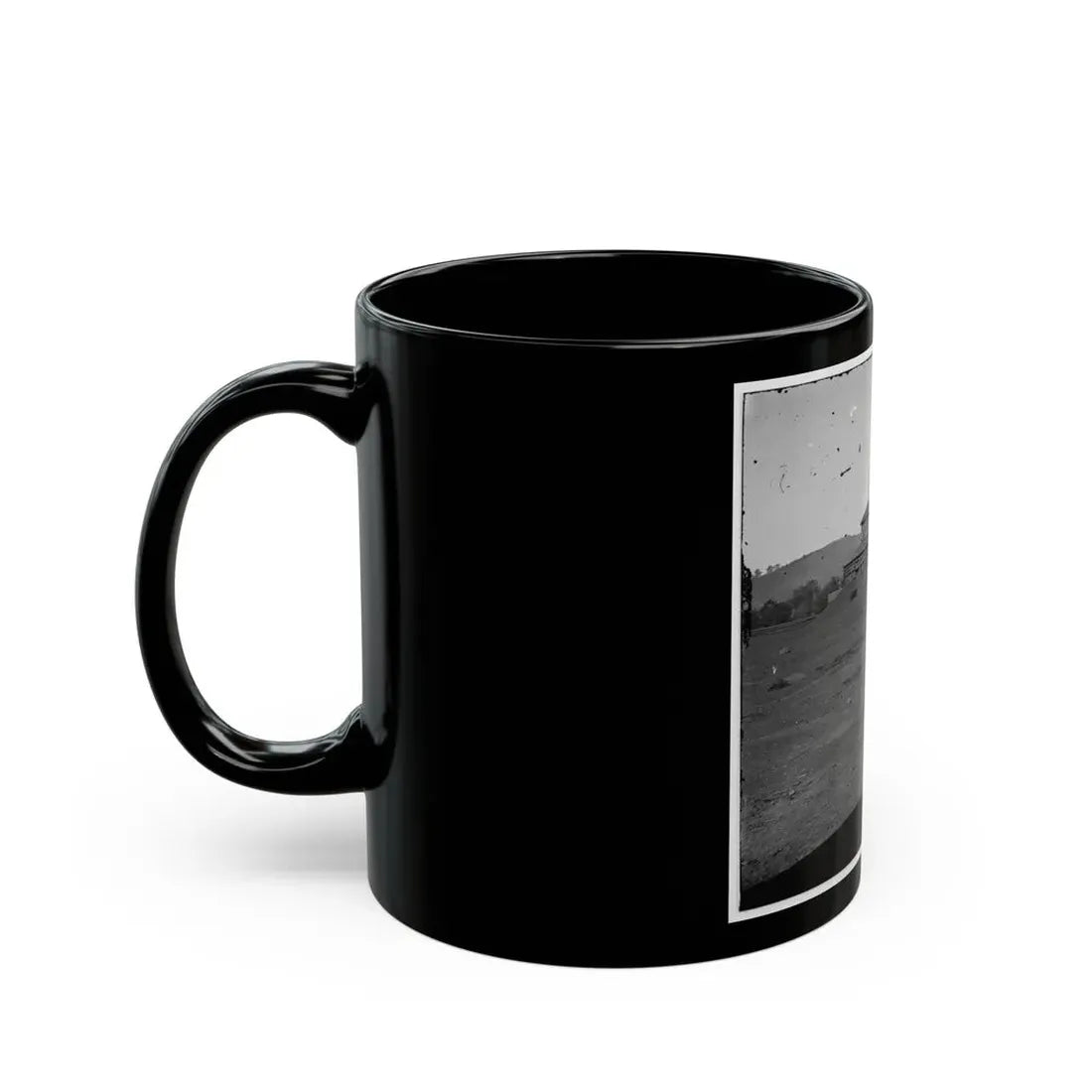 Tennessee River.  Blockhouse On The Bank (U.S. Civil War) Black Coffee Mug - Go Mug Yourself