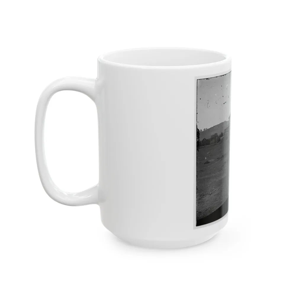 Tennessee River. Blockhouse On The Bank (U.S. Civil War) White Coffee Mug-Go Mug Yourself