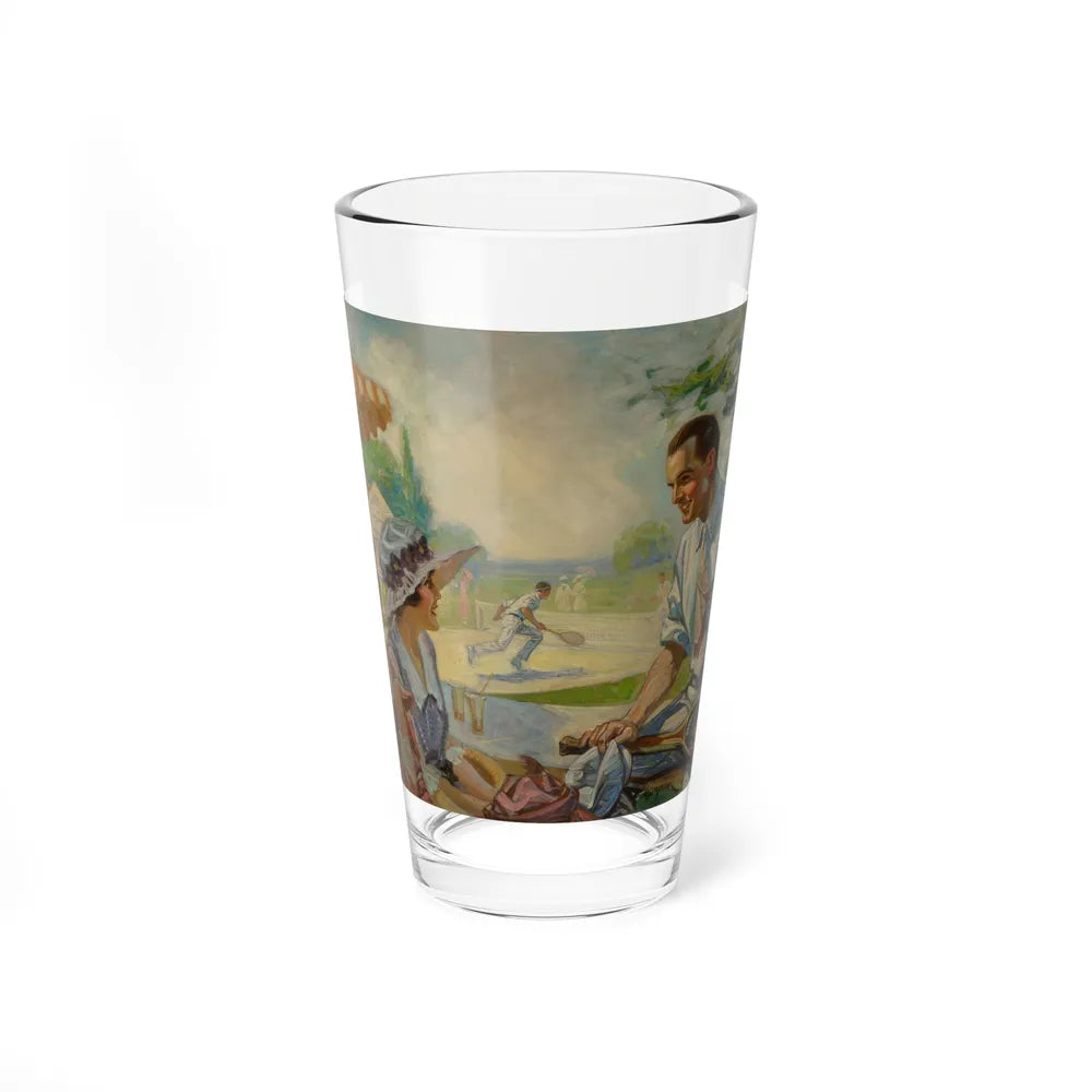 Tennis Filled Afternoon (Magazine Illustration) Pint Glass 16oz-16oz-Go Mug Yourself