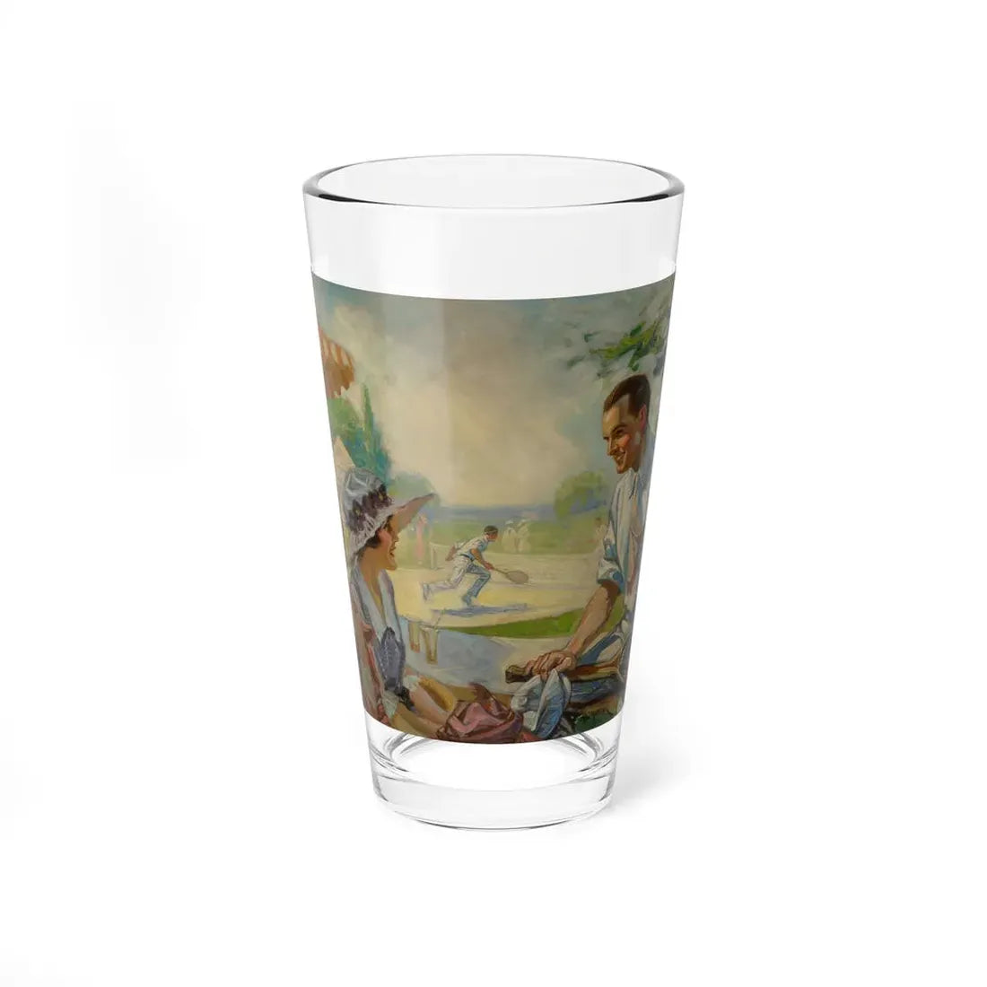 Tennis Filled Afternoon (Magazine Illustration) Pint Glass 16oz 16oz - Go Mug Yourself