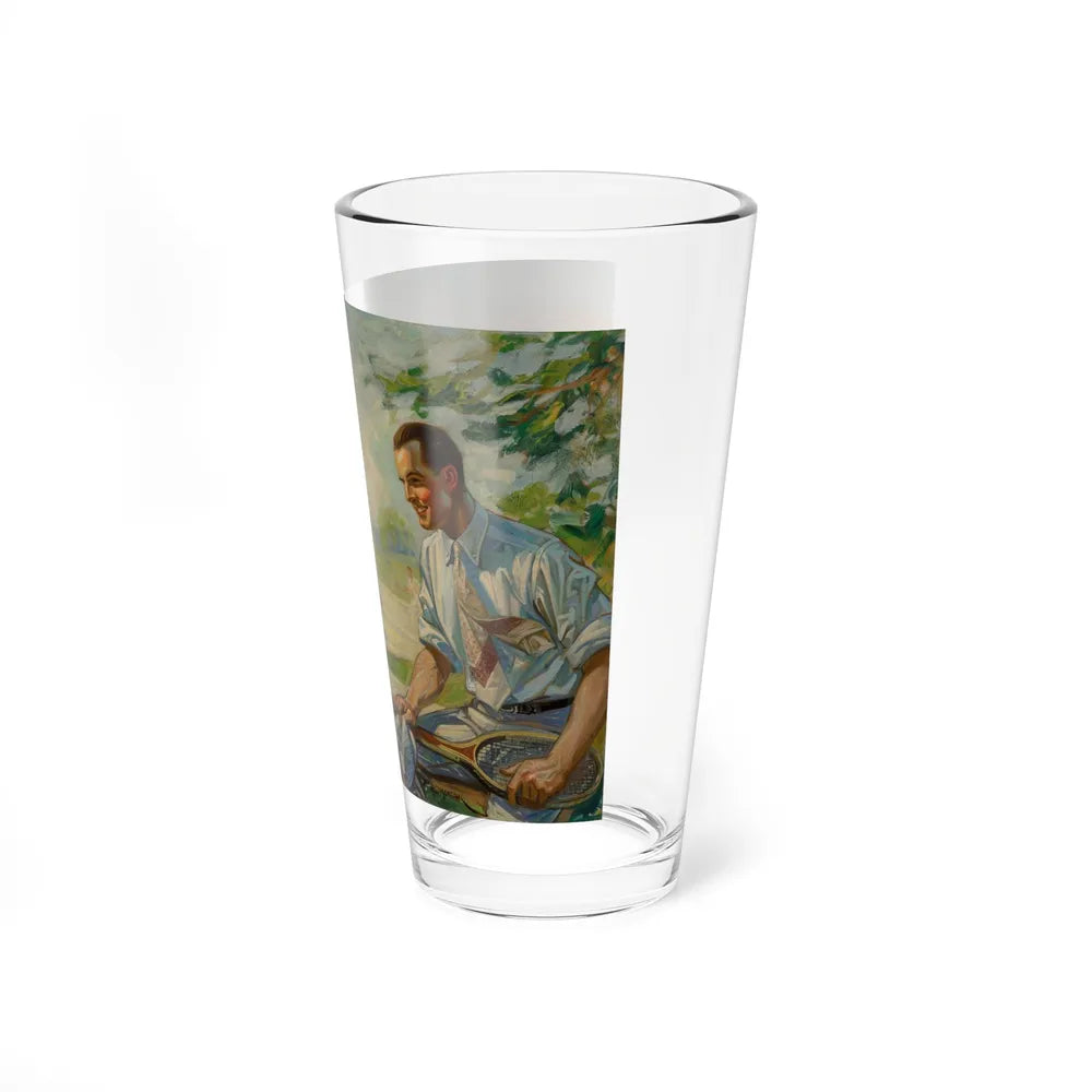 Tennis Filled Afternoon (Magazine Illustration) Pint Glass 16oz-Go Mug Yourself