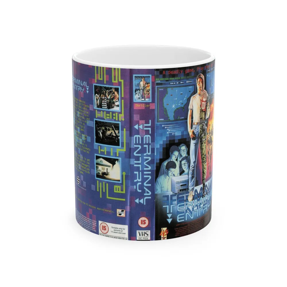 TERMINAL ENTRY (VHS COVER) - White Coffee Mug-11oz-Go Mug Yourself