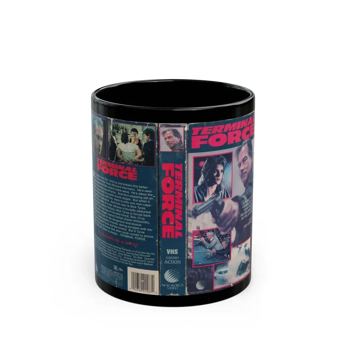 TERMINAL FORCE (VHS COVER) - Black Coffee Mug 11oz - Go Mug Yourself