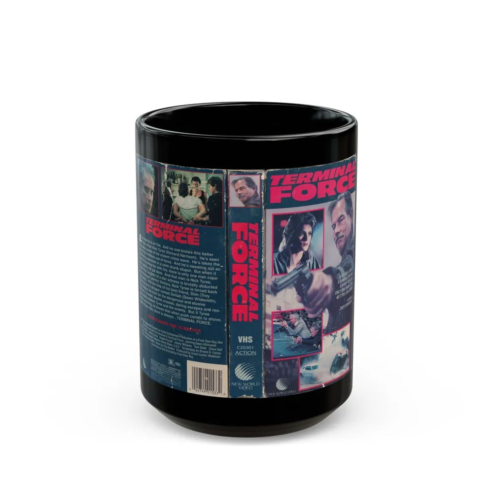 TERMINAL FORCE (VHS COVER) - Black Coffee Mug-15oz-Go Mug Yourself