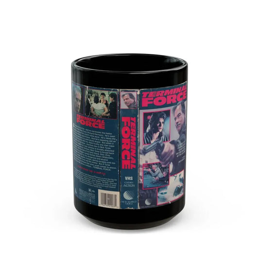 TERMINAL FORCE (VHS COVER) - Black Coffee Mug 15oz - Go Mug Yourself