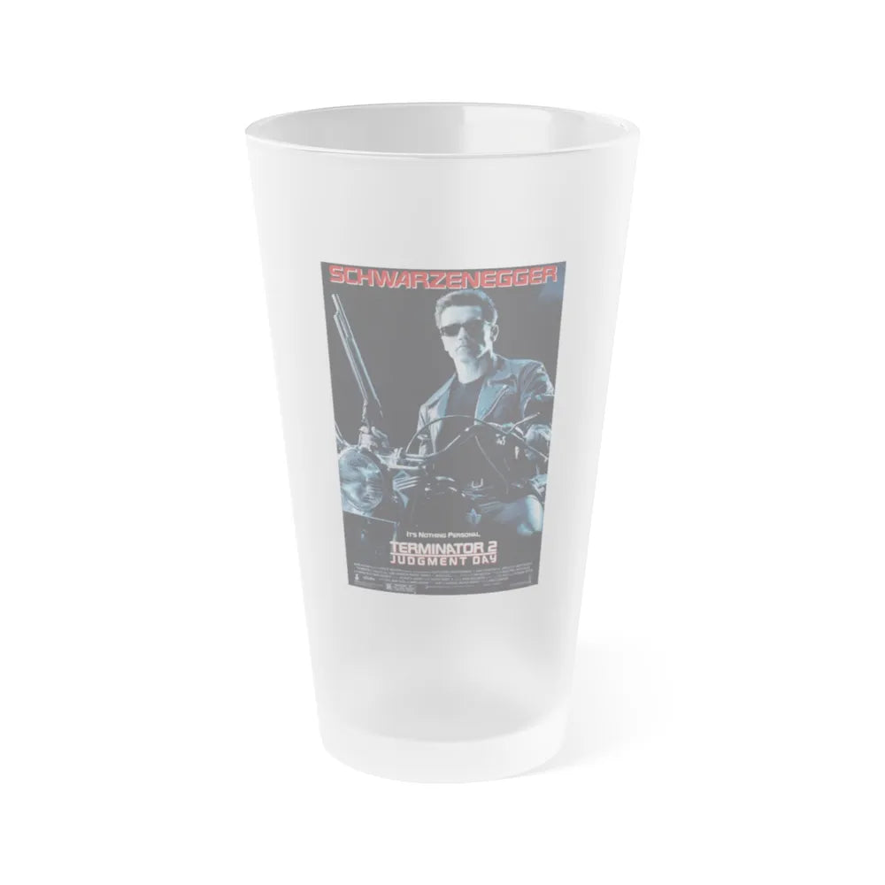 TERMINATOR 2 JUDGMENT DAY 1991 Movie Poster - Frosted Pint Glass 16oz-Go Mug Yourself