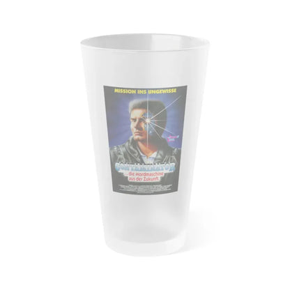 TERMINATOR 2 (SHOCKING DARK) GERMAN 1989 Movie Poster - Frosted Pint Glass 16oz Default Title - Go Mug Yourself