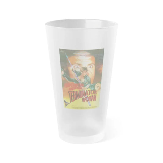 TERMINATOR WOMAN 1993 Movie Poster - Frosted Pint Glass 16oz Default Title - Go Mug Yourself