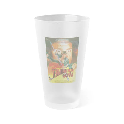 TERMINATOR WOMAN 1993 Movie Poster - Frosted Pint Glass 16oz-Go Mug Yourself