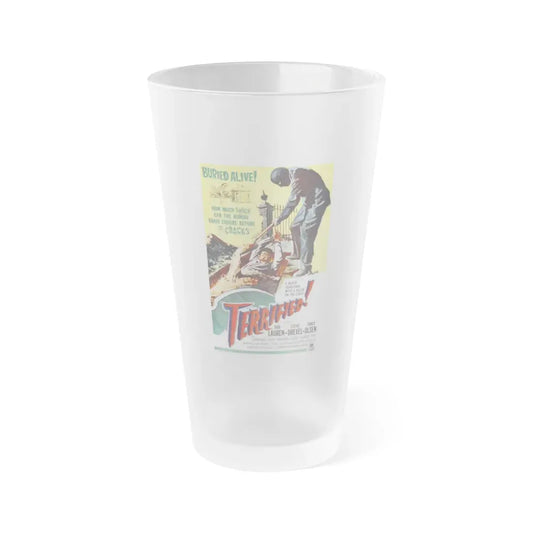 TERRIFIED 1962 Movie Poster - Frosted Pint Glass 16oz Default Title - Go Mug Yourself