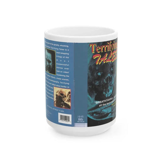 TERRIFYING TALES (VHS COVER) - White Coffee Mug 15oz - Go Mug Yourself