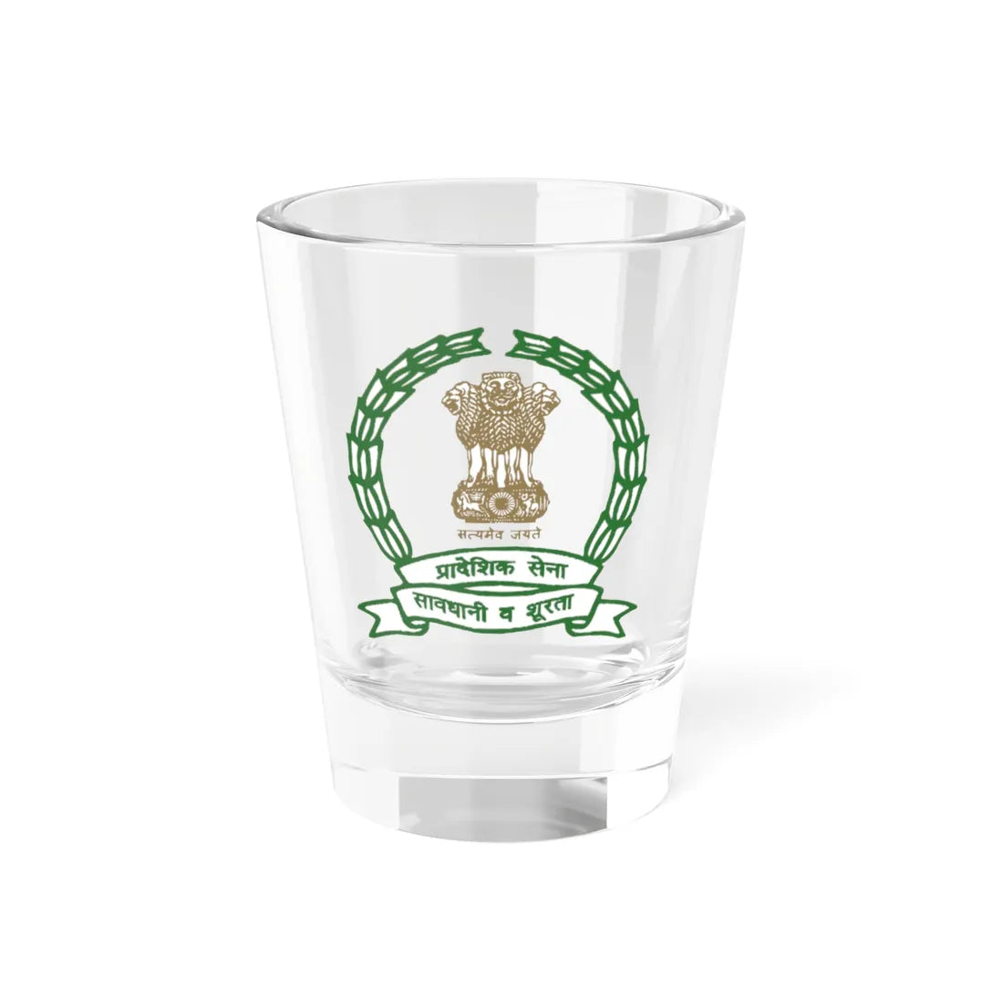 Territorial Army Crest (India) (Coat of Arms) Shot Glass 1.5oz 1.5oz - Go Mug Yourself