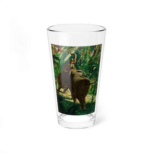 Territorial Elephants (Magazine Illustration) Pint Glass 16oz-16oz-Go Mug Yourself