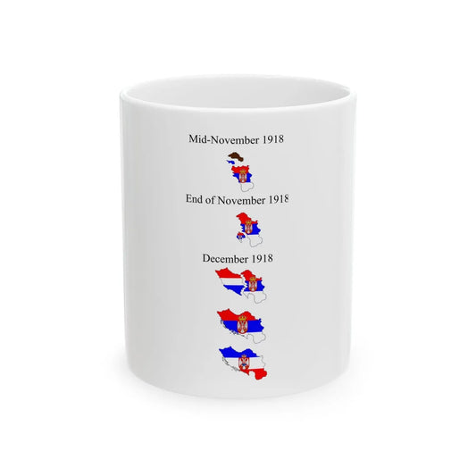Territorial expansion of Serbia and Yugoslavia November-December 1918 (Serbia) White Coffee Mug 11oz - Go Mug Yourself