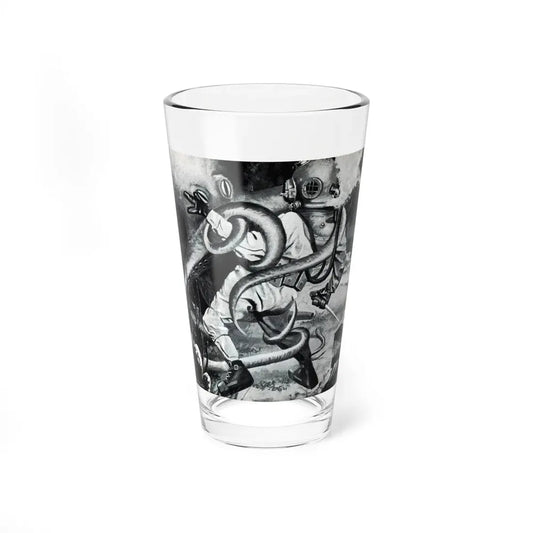 Terror and Treasure Under The Sea, Bold magazine, July 1954 (Magazine Illustration) Pint Glass 16oz 16oz - Go Mug Yourself