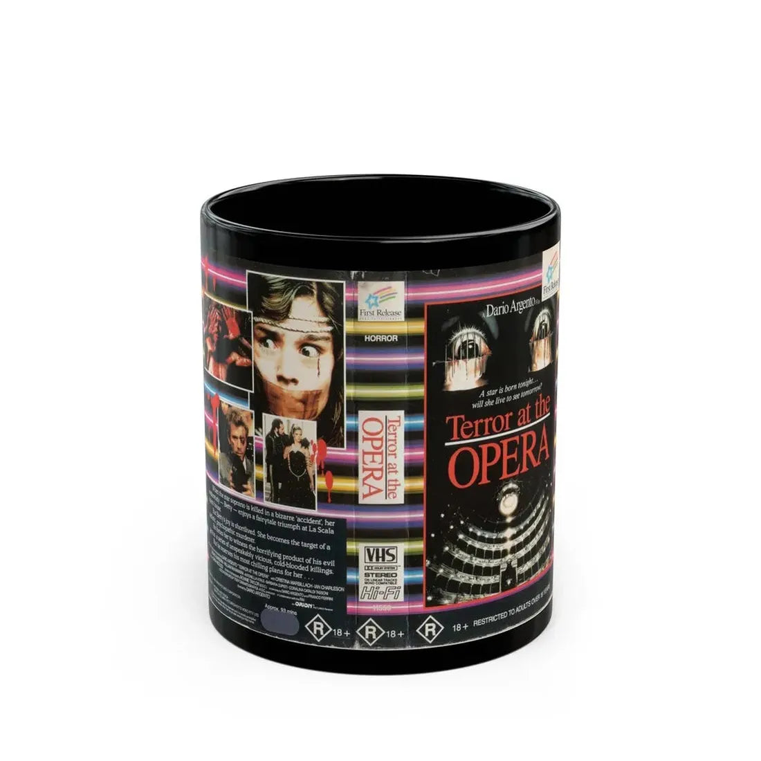 TERROR AT THE OPERA (VHS COVER) - Black Coffee Mug 11oz - Go Mug Yourself