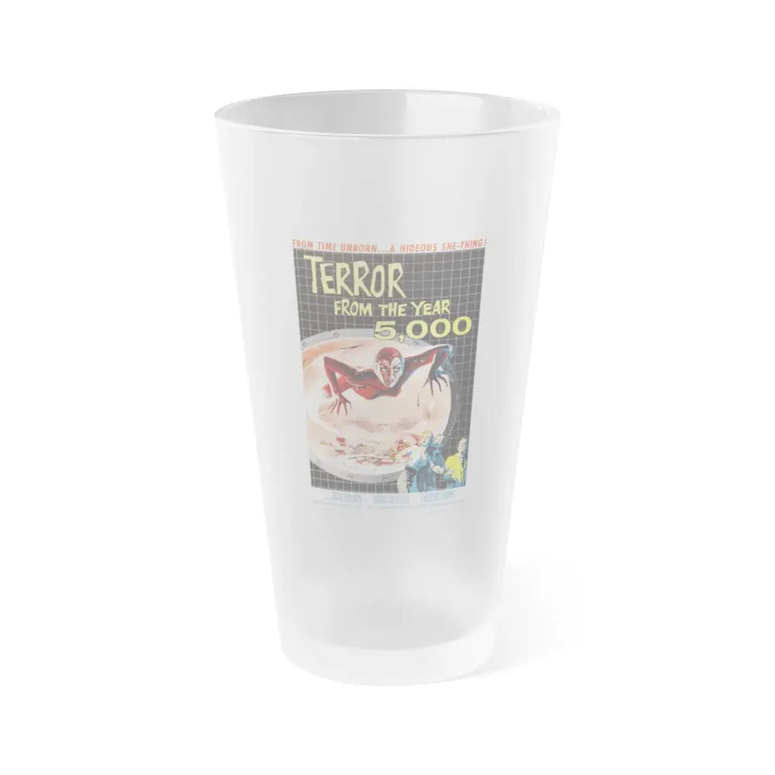 TERROR FROM THE YEAR 5,000 1958 Movie Poster - Frosted Pint Glass 16oz Default Title - Go Mug Yourself