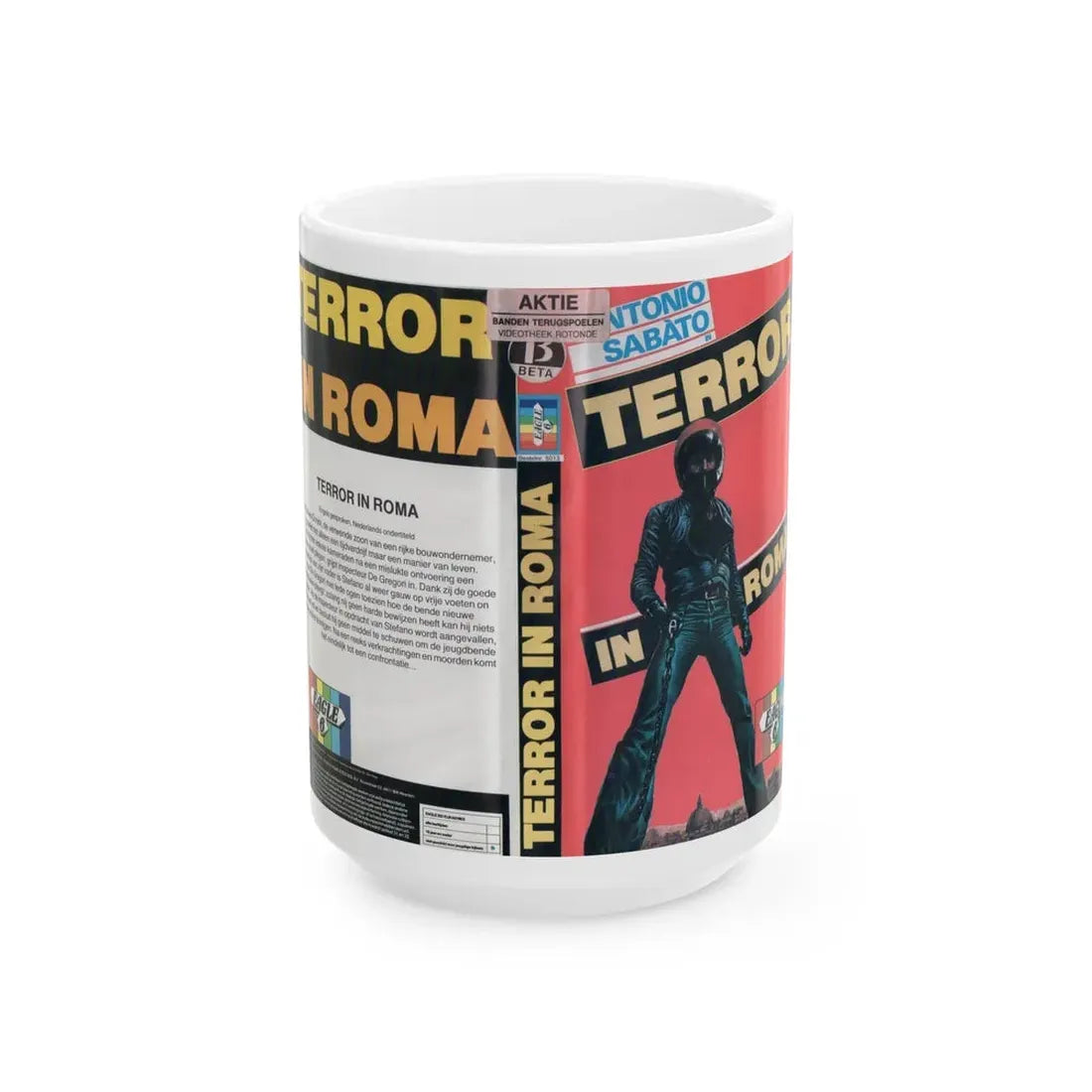 TERROR IN ROMA (VHS COVER) - White Coffee Mug 15oz - Go Mug Yourself
