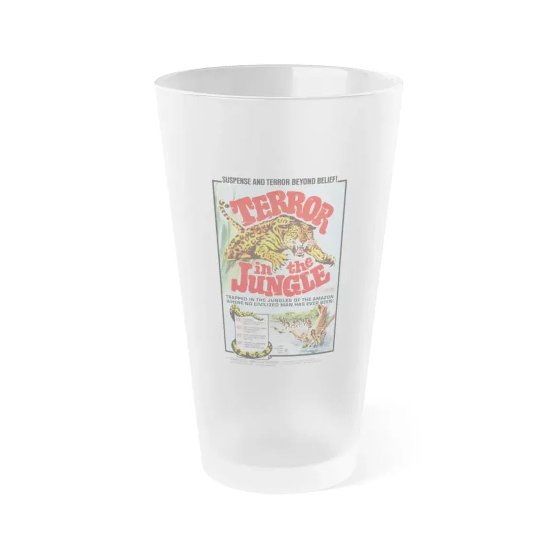 TERROR IN THE JUNGLE 1968 Movie Poster - Frosted Pint Glass 16oz Default Title - Go Mug Yourself