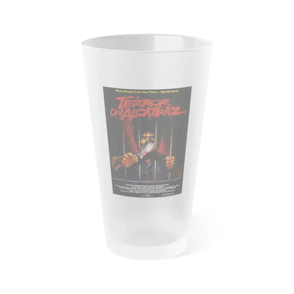 TERROR ON ALCATRAZ 1987 Movie Poster - Frosted Pint Glass 16oz Default Title - Go Mug Yourself