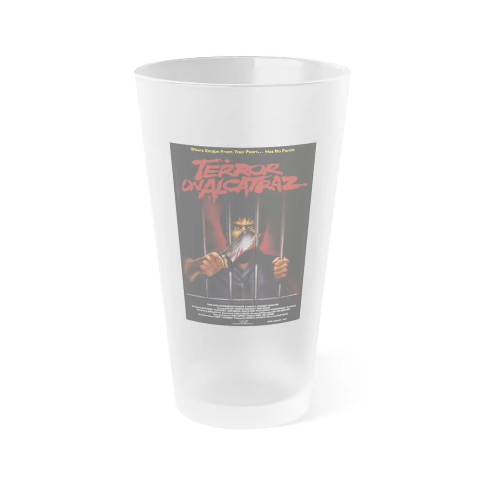 TERROR ON ALCATRAZ 1987 Movie Poster - Frosted Pint Glass 16oz-Go Mug Yourself