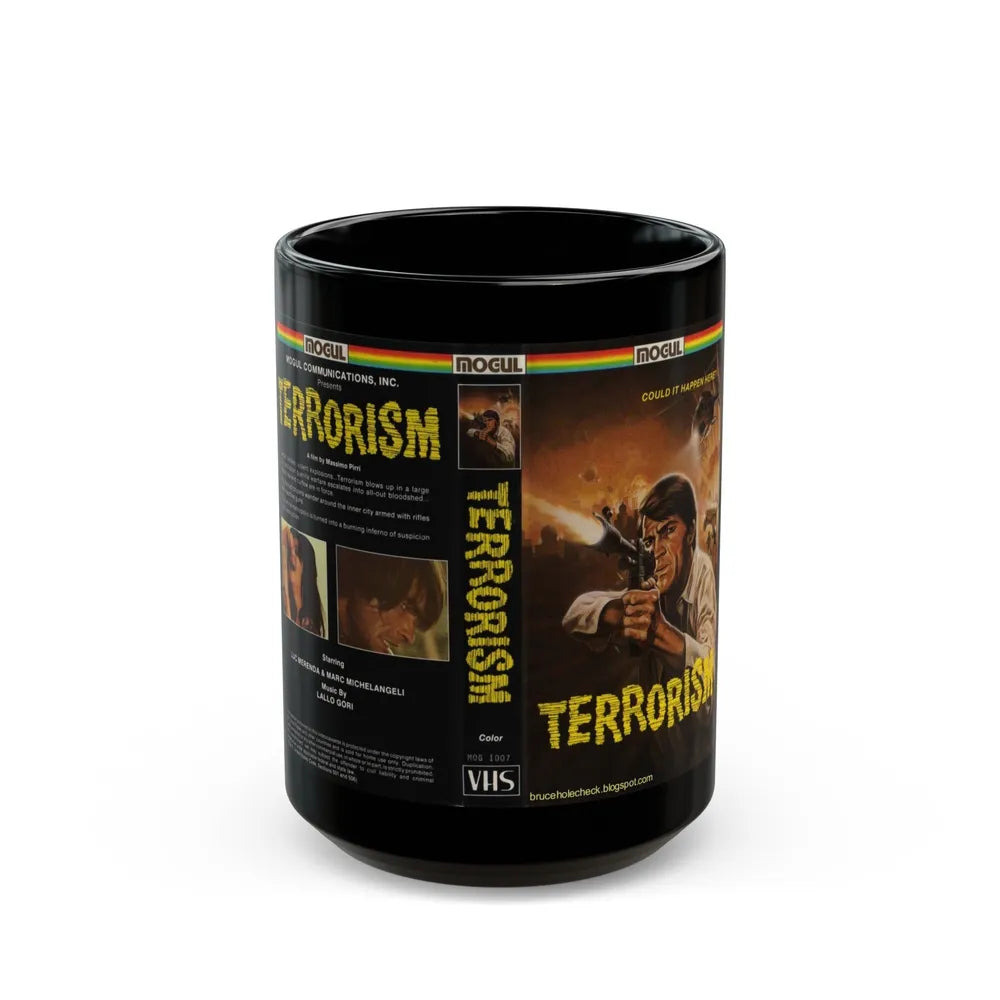 TERRORISM (VHS COVER) - Black Coffee Mug-15oz-Go Mug Yourself