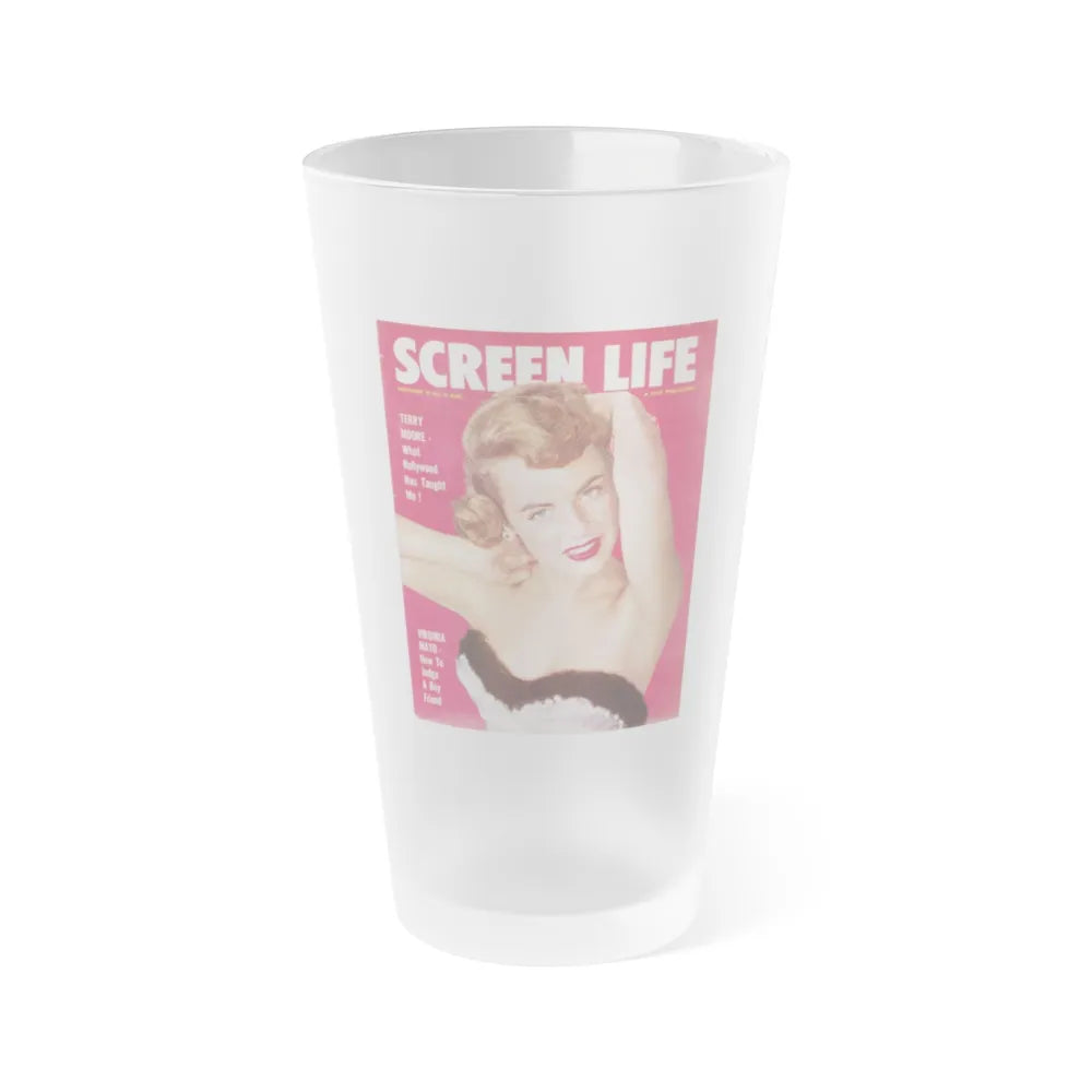 Terry Moore #09 - Mag. Cover (Vintage Female Icon) Frosted Pint Glass 16oz-16oz-Frosted-Go Mug Yourself