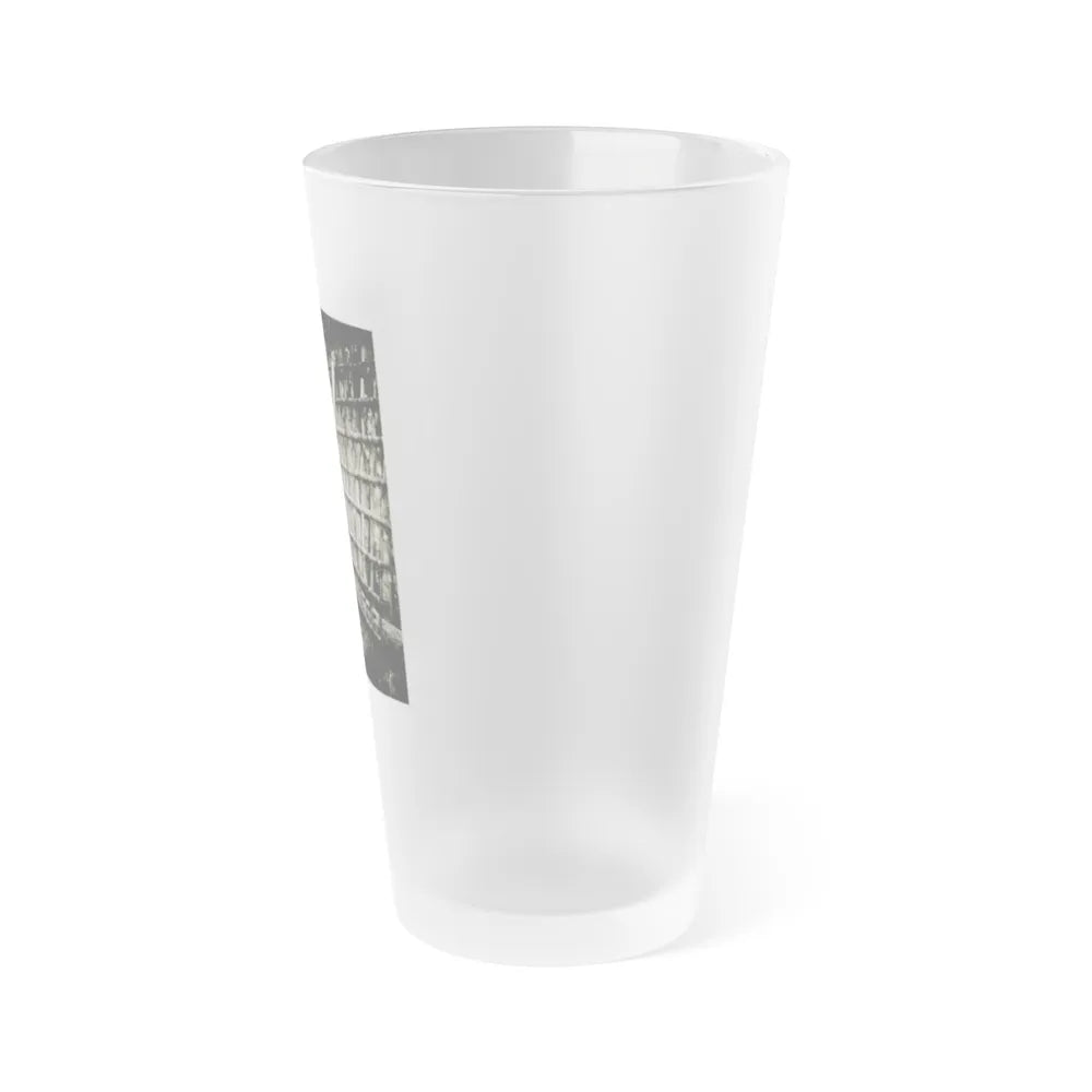 Terry Moore #112 - 1-Piece B&W Full Body Swimsuit Cheesecake Photo in Clad Heels (Vintage Female Icon) Frosted Pint Glass 16oz-Go Mug Yourself