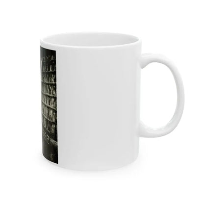 Terry Moore #112 - 1-Piece B&W Full Body Swimsuit Cheesecake Photo in Clad Heels (Vintage Female Icon) White Coffee Mug - Go Mug Yourself