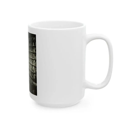 Terry Moore #112 - 1-Piece B&W Full Body Swimsuit Cheesecake Photo in Clad Heels (Vintage Female Icon) White Coffee Mug - Go Mug Yourself