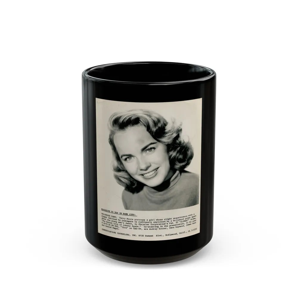 Terry Moore #118 (Vintage Female Icon) Black Coffee Mug-15oz-Go Mug Yourself