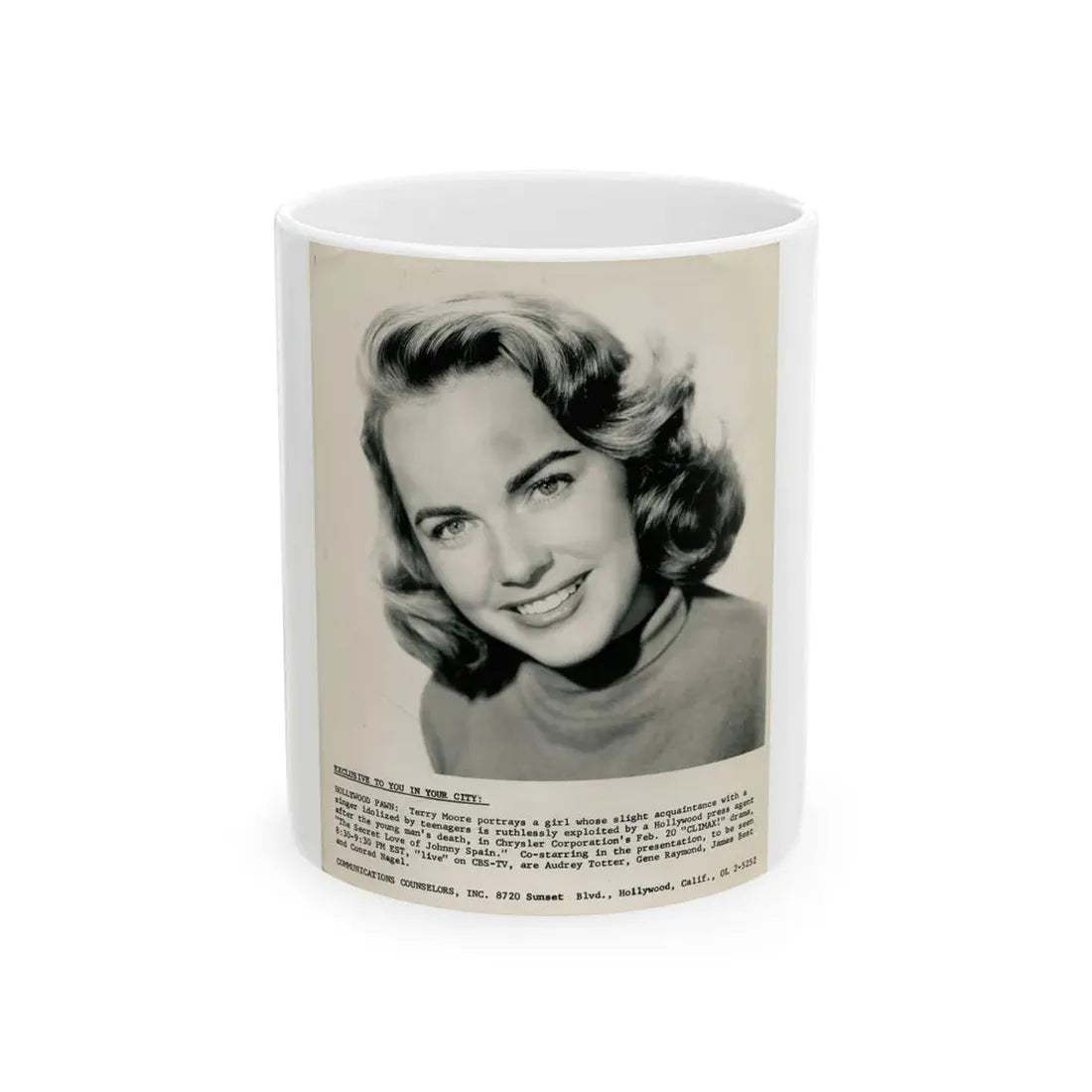 Terry Moore #118 (Vintage Female Icon) White Coffee Mug 11oz - Go Mug Yourself