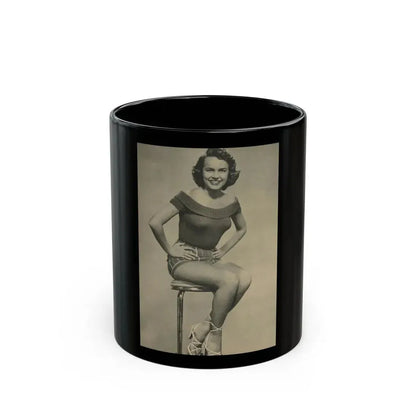 Terry Moore #136 - 8x10 B&W Full Body Cheesecake Photo (Vintage Female Icon) Black Coffee Mug 11oz - Go Mug Yourself