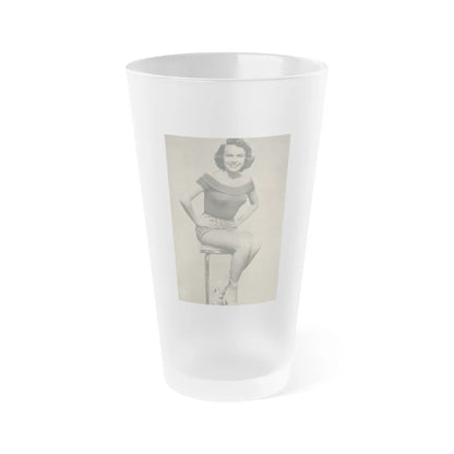 Terry Moore #136 - 8x10 B&W Full Body Cheesecake Photo (Vintage Female Icon) Frosted Pint Glass 16oz-16oz-Frosted-Go Mug Yourself