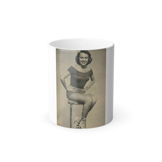 Terry Moore #136 - 8x10 B&W Full Body Cheesecake Photo (Vintage Female Icons) Color Changing Mug 11oz-11oz-Go Mug Yourself