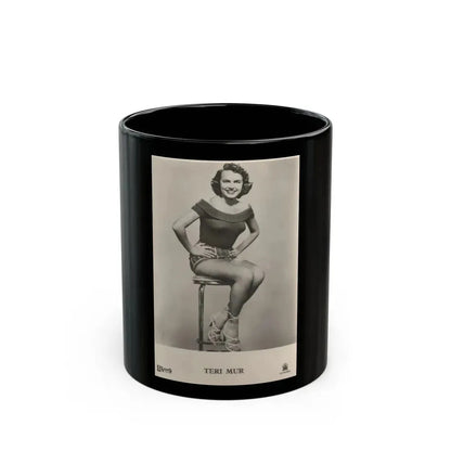 Terry Moore #136 - 8x10 B&W Full Body Cheesecake Photo1 (Vintage Female Icon) Black Coffee Mug 11oz - Go Mug Yourself