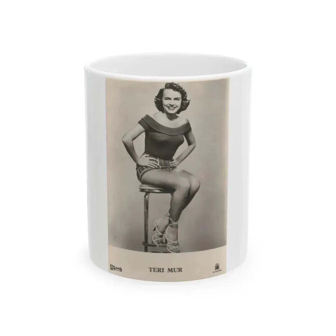 Terry Moore #136 - 8x10 B&W Full Body Cheesecake Photo1 (Vintage Female Icon) White Coffee Mug 11oz - Go Mug Yourself