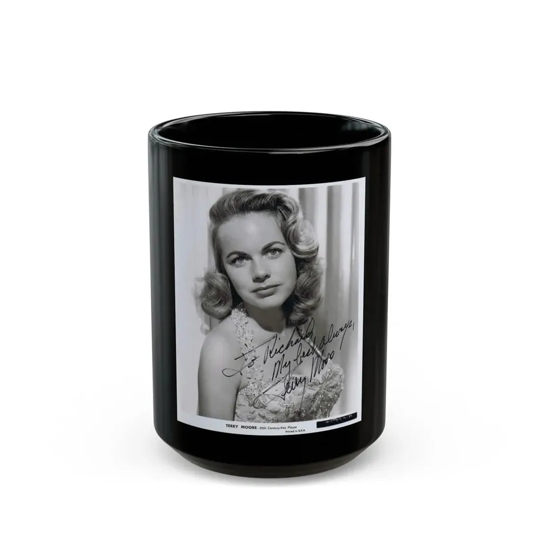 Terry Moore #187 (Vintage Female Icon) Black Coffee Mug 15oz - Go Mug Yourself