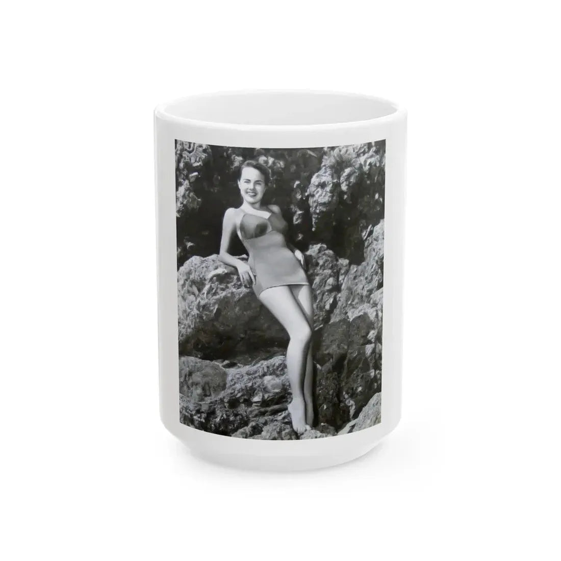 Terry Moore #199 (Vintage Female Icon) White Coffee Mug 15oz - Go Mug Yourself