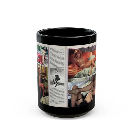 Terry Moore #242 - [Pages 132 & 133] Pages 3 & 4 of 10 Pics Color+B&W 3 Topless, 1 Pin-Up and 1 Glamour+Article & Captions from Playboy Mag. Aug. '84 (Vintage Female Icon) Black Coffee Mug 15oz - Go Mug Yourself