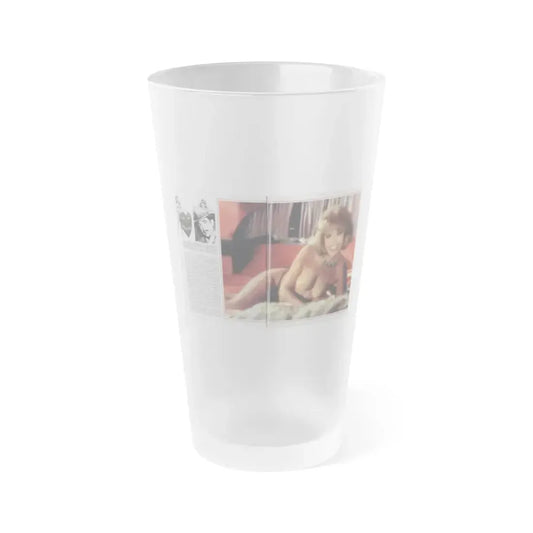 Terry Moore #243 - [Pages 134 & 135] Pages 5 & 6 of 10 Pics Color+B&W 1 Topless Centerfold, 2 B&W Pics+Caption & Article from Playboy Mag. Aug. '84 (Vintage Female Icon) Frosted Pint Glass 16oz 16oz Frosted - Go Mug Yourself