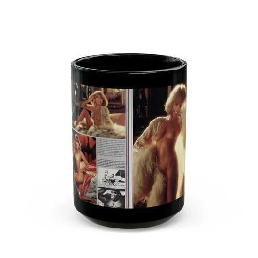 Terry Moore #244 - [Pages 136 & 137] Pages 7 & 8 of 10 Pics Color+B&W 3 Topless, 2 B&W Pics+Captions from Playboy Mag. Aug. '84 (Vintage Female Icon) Black Coffee Mug 15oz - Go Mug Yourself