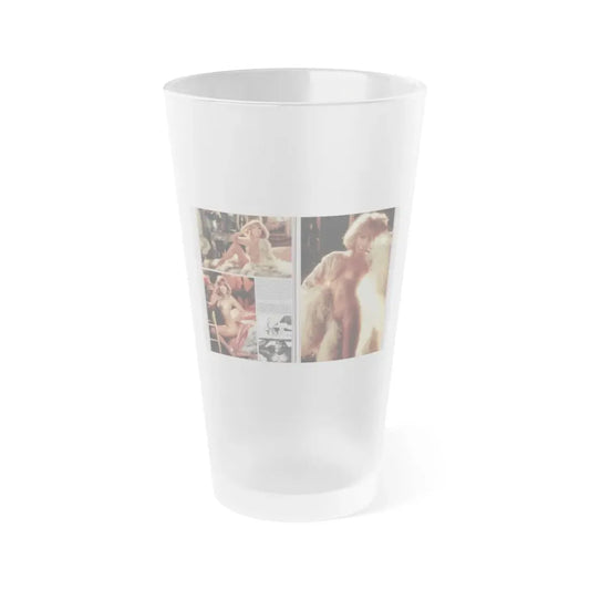 Terry Moore #244 - [Pages 136 & 137] Pages 7 & 8 of 10 Pics Color+B&W 3 Topless, 2 B&W Pics+Captions from Playboy Mag. Aug. '84 (Vintage Female Icon) Frosted Pint Glass 16oz 16oz Frosted - Go Mug Yourself