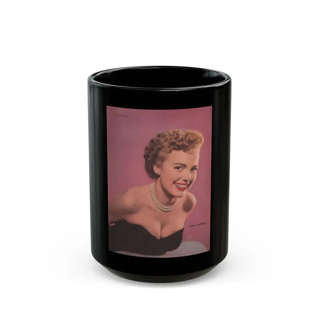Terry Moore #250 (Vintage Female Icon) Black Coffee Mug 15oz - Go Mug Yourself